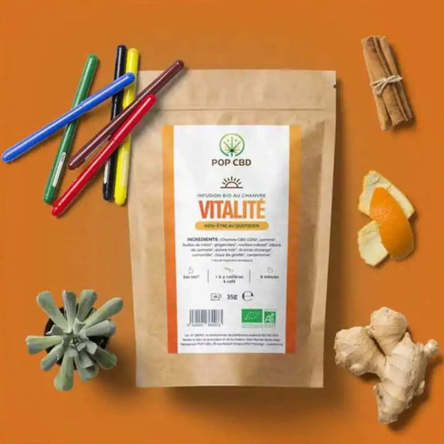 Tisane CBD bio vitalité | POP CBD