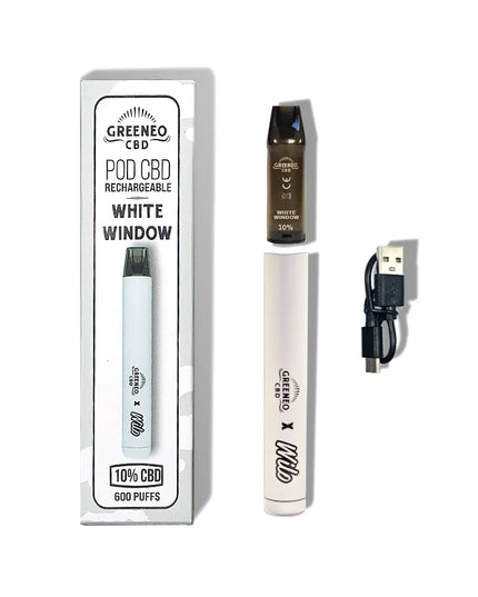 Vape pen CBD 10% White Window | GREENEO sans nicotine