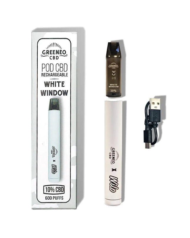 Vape pen CBD 10% White Window | GREENEO sans nicotine