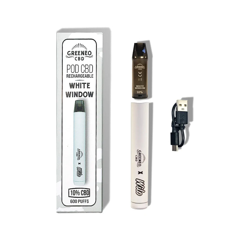 Vape pen CBD 10% White Window | GREENEO sans nicotine